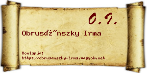 Obrusánszky Irma névjegykártya