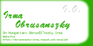 irma obrusanszky business card